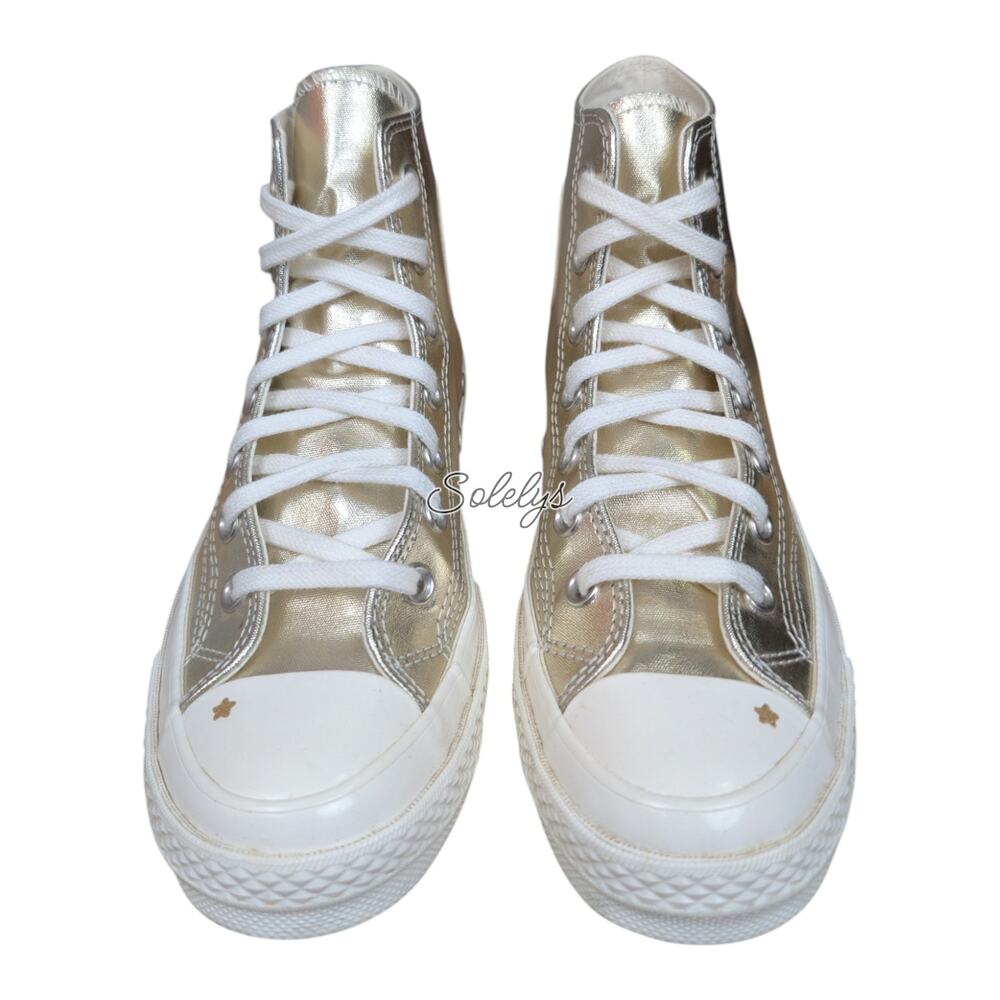 Converse Chuck 70 High Top Liquid Gold Metallic Shine Fashion Sneaker Womens 7.5